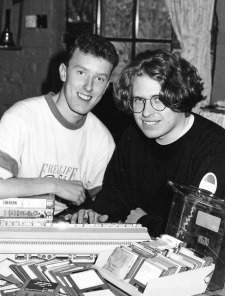 nostalgia pic. Church Stretton. This 1991 print is from the Shropshire Star picture archive. It shows, on left, Oliver Collyer, and Paul Collyer. The date by the caption, which will be publication date, is 20.12.91, i.e. December 20, 1991. The photographer's written date, which will be when taken, is 19.12.91. The photographer was Michael Hunt, a Shropshire Star staff photographer. The accompanying story began: 'Two enterprising Shropshire brothers have proved that play can pay. Paul and Oliver Collyer, from Church Stretton, have sold a football computer game after developing it in their spare time. The former Church Stretton School students found three firms bidding against each other for the publishing rights to the game. They now stand to get substantial royalties...' Computer games. Library code: Church Stretton nostalgia 2018.